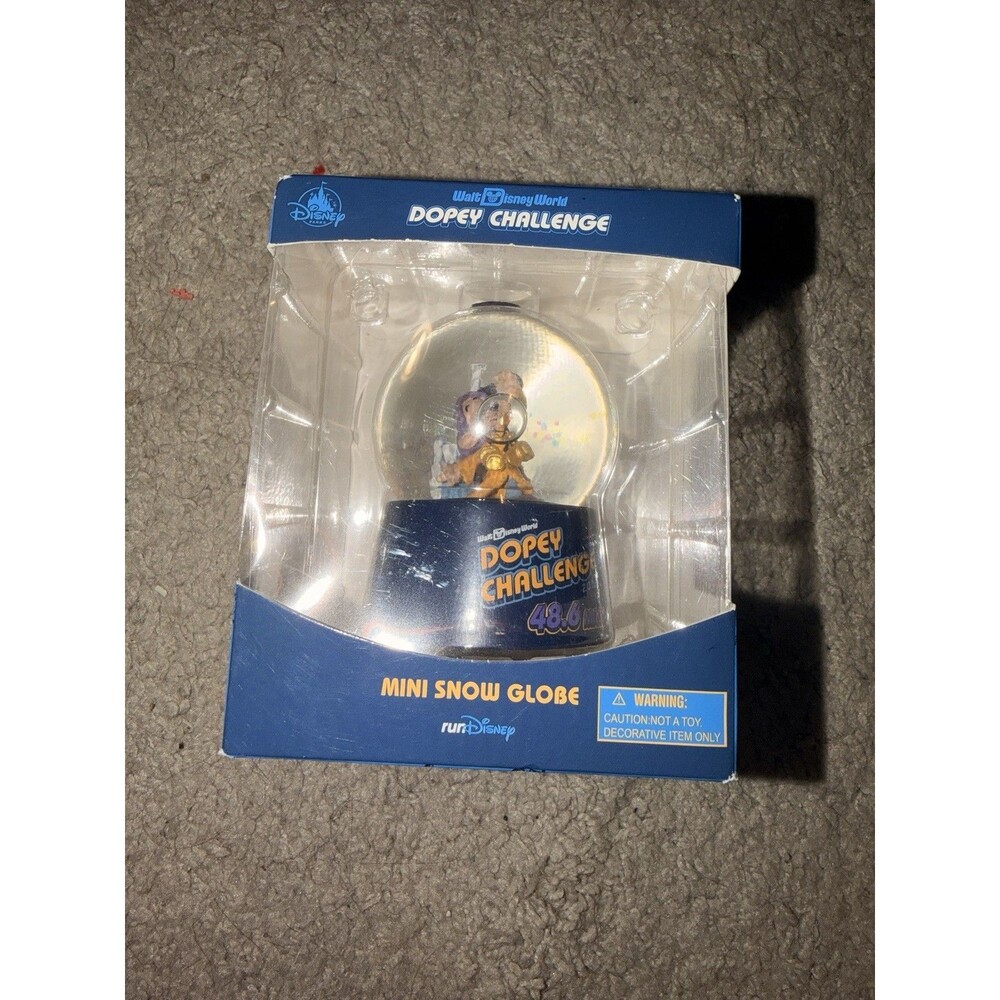 Disney Parks run Disney 2020 Dopey Challenge Marathon Mini Snow Globe.